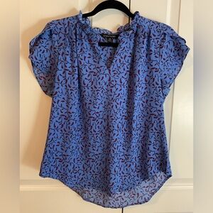 41 Hawthorn Tiffiny Tulip Sleeve Blouse Blue MPetite